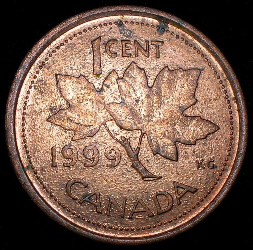 Plating-On-Canadian-Penny-From-1998-To-2003---Mottled-Or-With-Striations?
